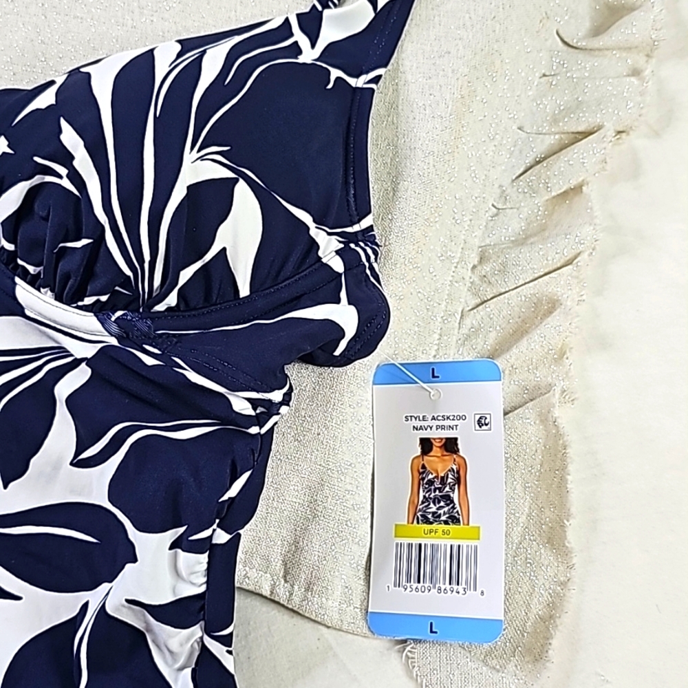 Anne Cole Tankinin Underwire Blue Elegant Wear Vacation Summer Resorwear - Picture 10 of 16
